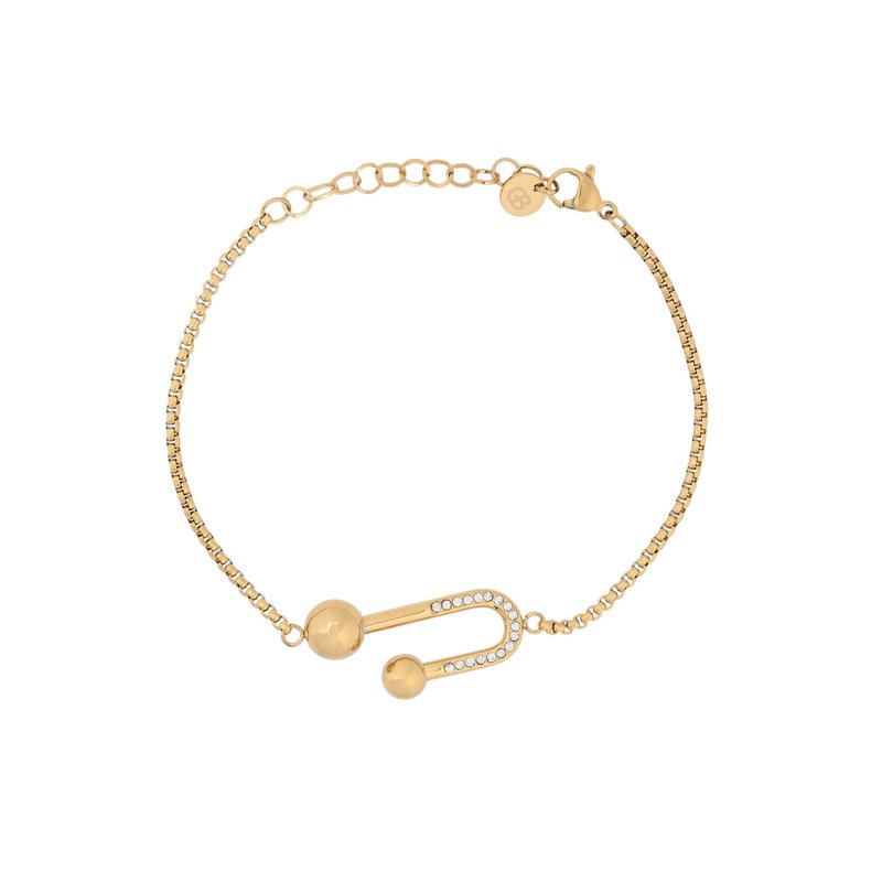 Pulseira em aço formato geométrico