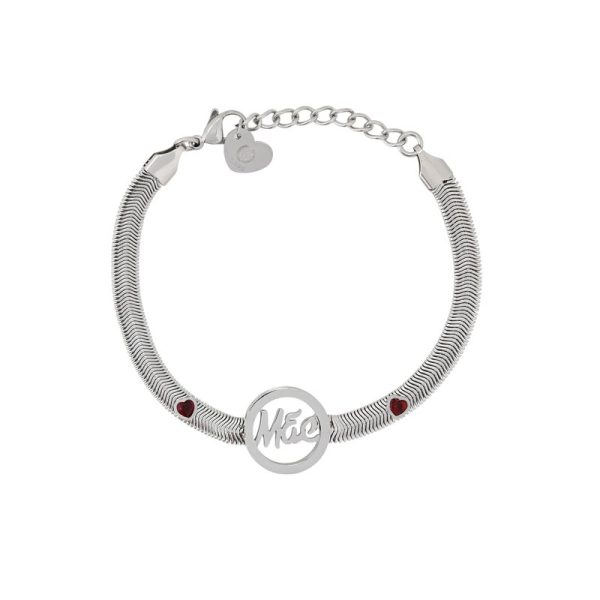 Pulseira Glamour Mãe e corações