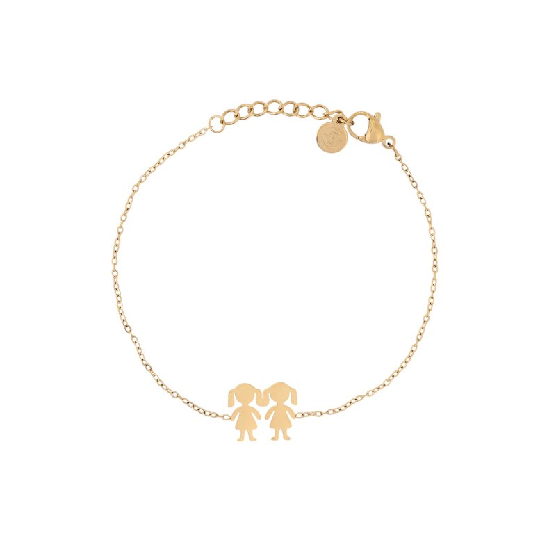 Pulseira em aço com duas meninas