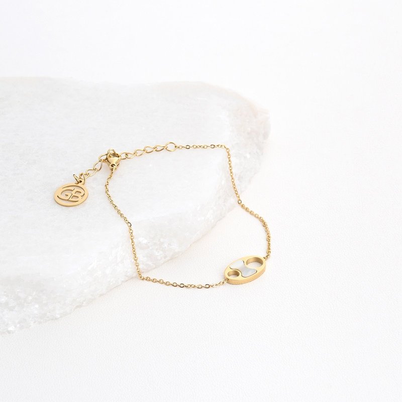 Pulseira em aço com madrepérola
