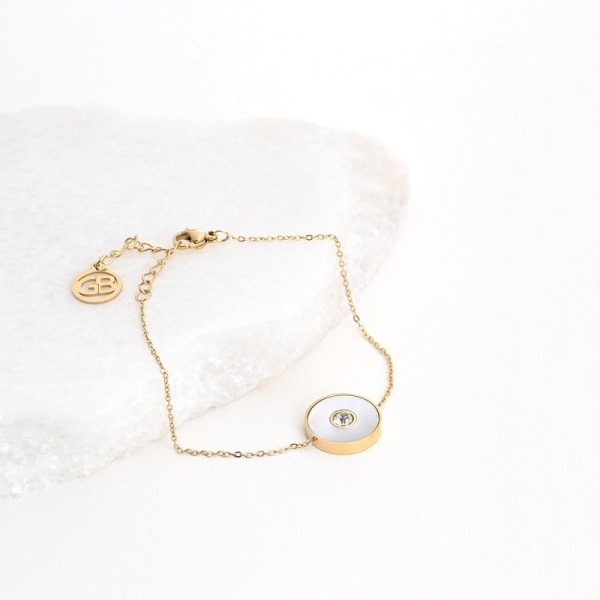 Pulseira em aço com brilhante