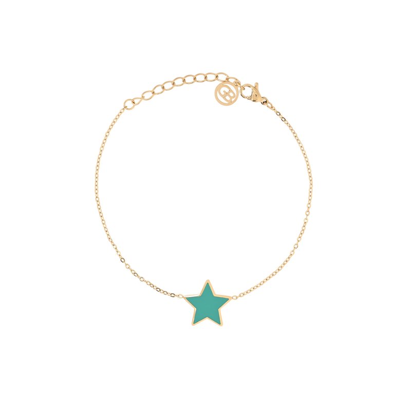Pulseira em aço estrela verde