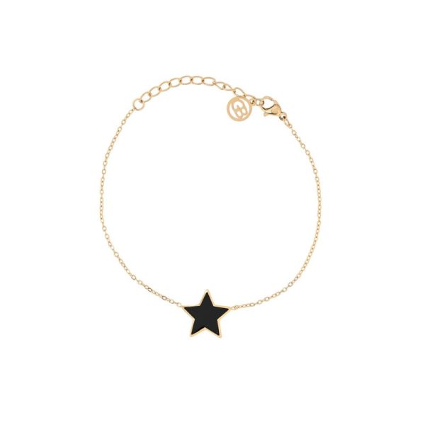 Pulseira em aço estrela preta