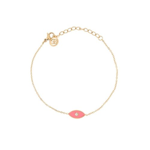 Pulseira em aço olho rosa GB
