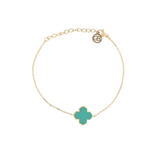 Pulseira em aço trevo