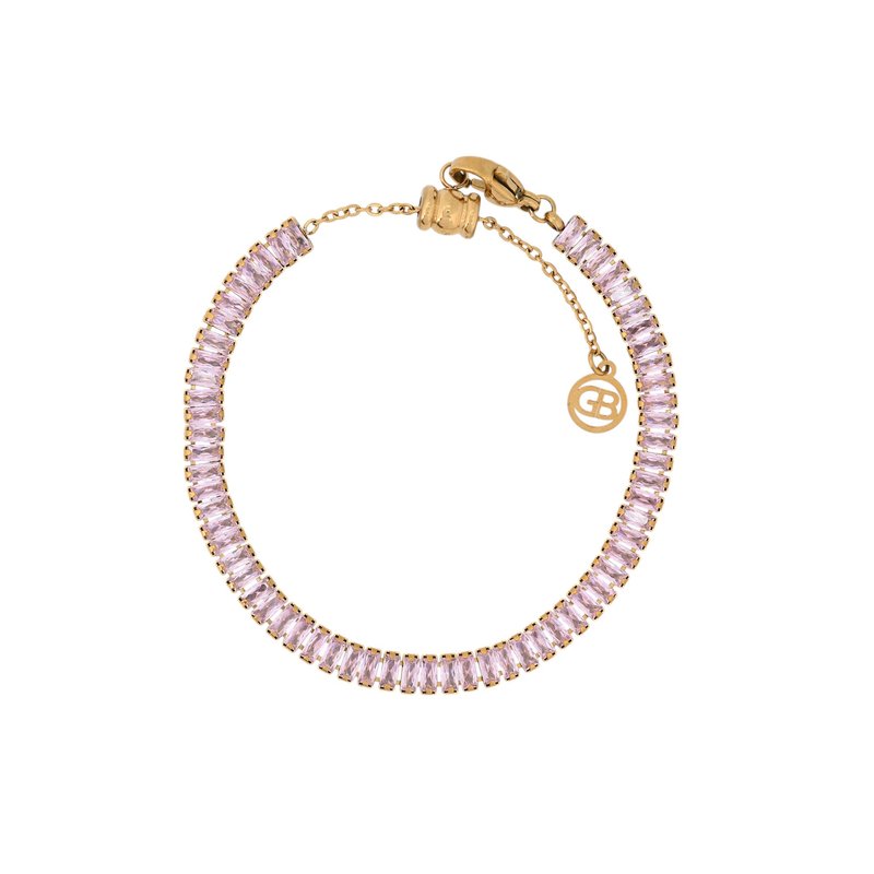 Pulseira em aço riviera retângular