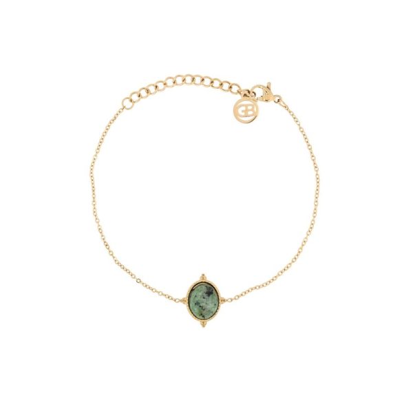 Pulseira em aço pendente redondo