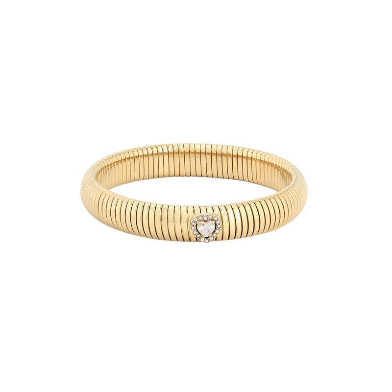Pulseira em aço tubo com coração