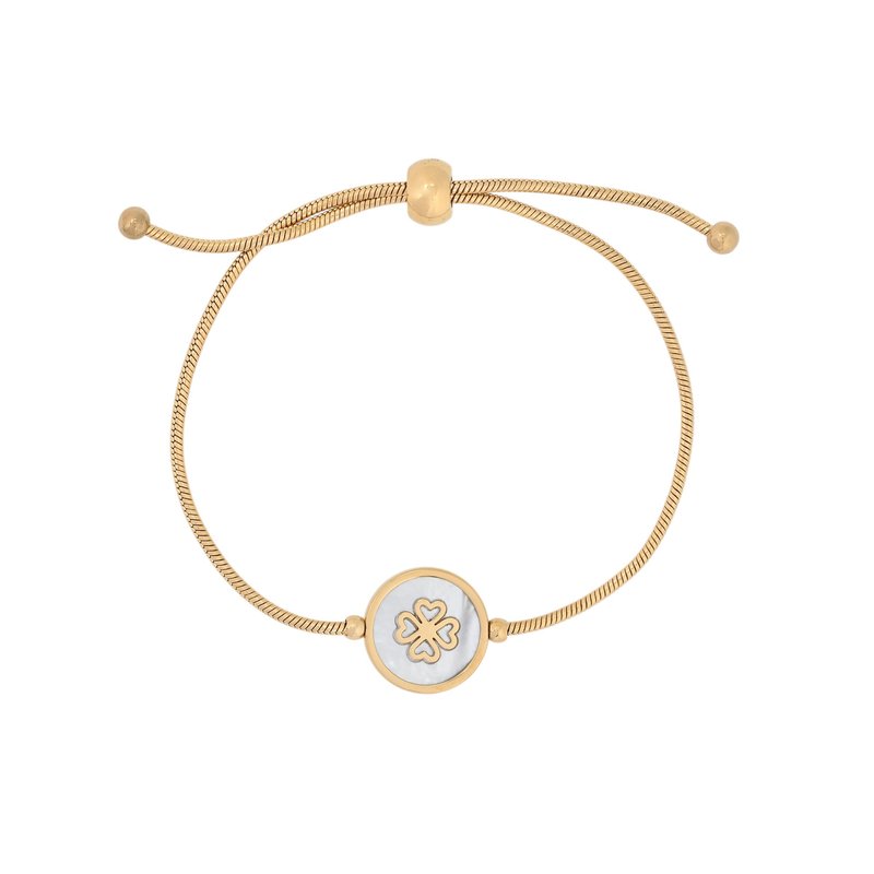 Pulseira ajustável em aço trevo