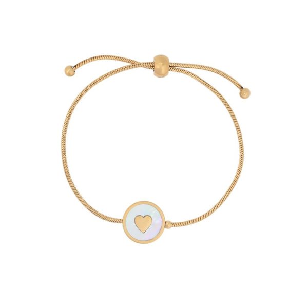 Pulseira ajustável em aço coração