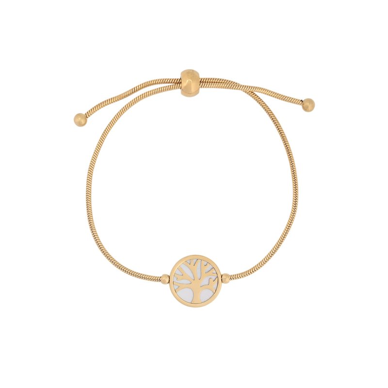 Pulseira ajustável em aço árvore da vida