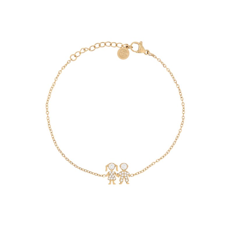 Pulseira aço e zircônias casal