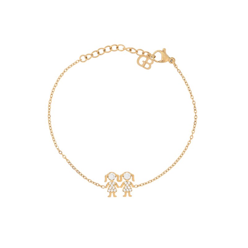Pulseira aço e zircônias duas meninas