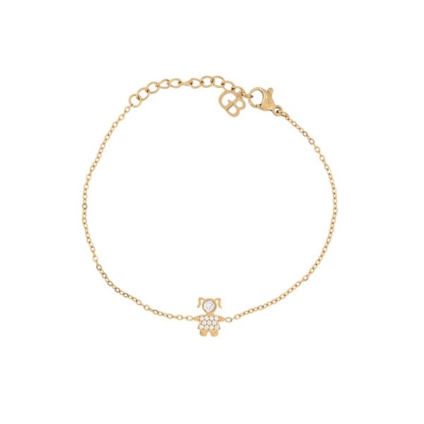 Pulseira aço e zircônias menina