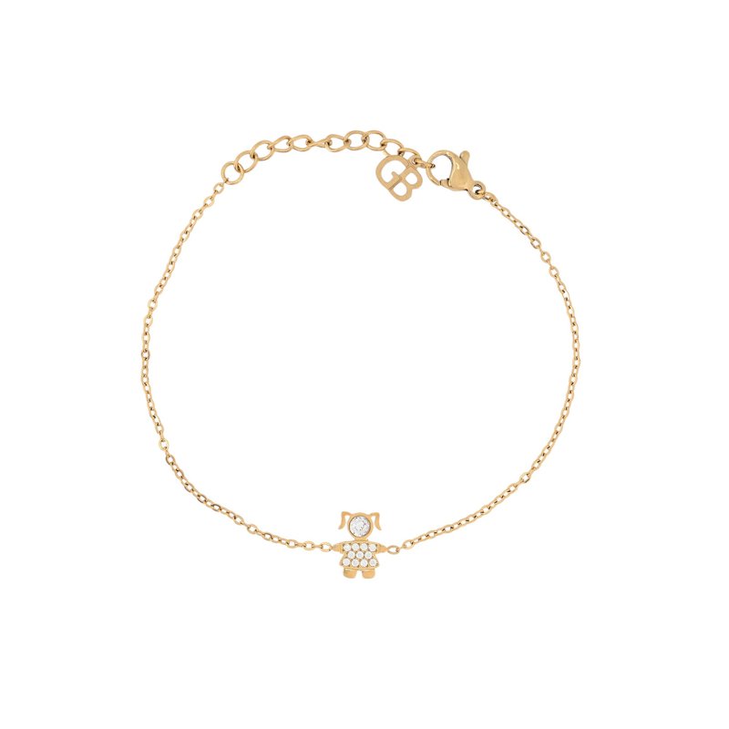 Pulseira aço e zircônias menina