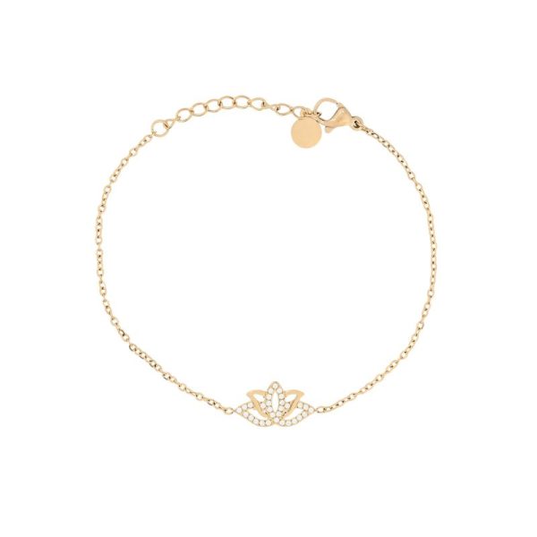 Pulseira aço flor de lótus