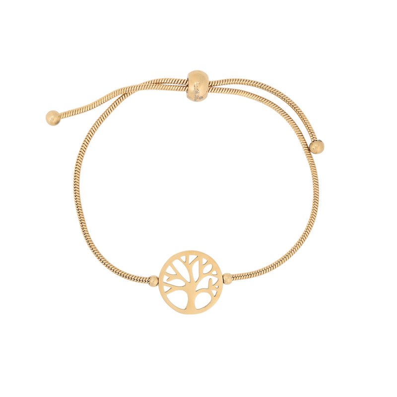 Pulseira ajustável em aço árvore da vida