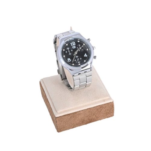 Relógio analógico prateado | fundo preto