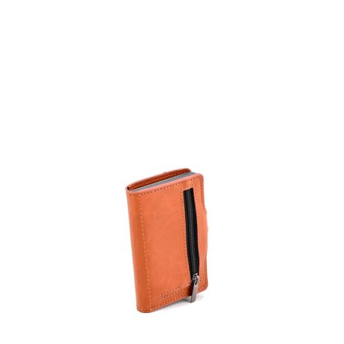 Porta-cartão com fecho zip preto