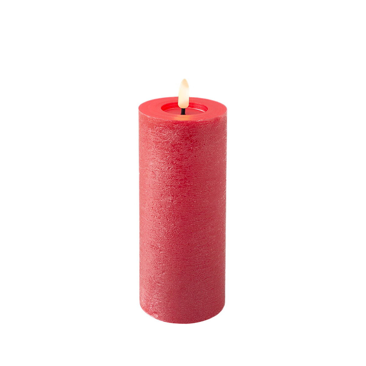 Vela LED Lumineo Vermelho Ø 7 x 19 cm Rústico (AAA)