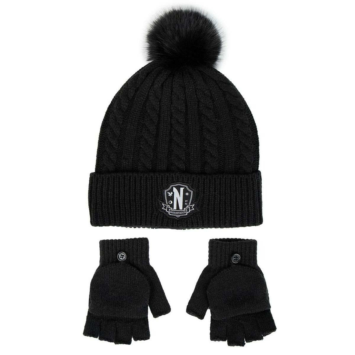 Gorro e Luvas Wednesday Preto