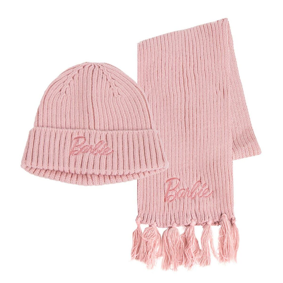 Gorro e Cachecol Barbie Cor de Rosa