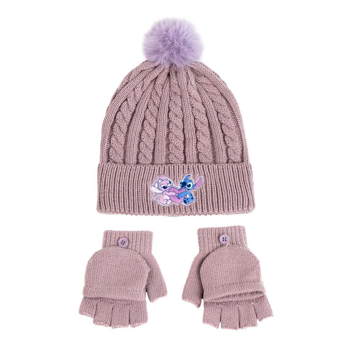 Gorro e Luvas Stitch Roxo