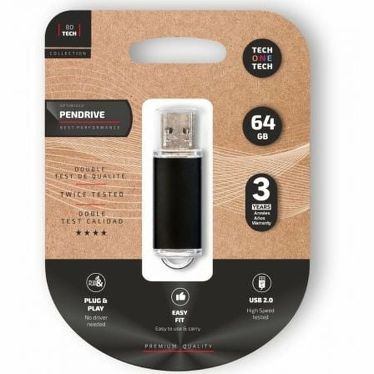Memória USB Tech One Tech TEC3008-64 Preto
