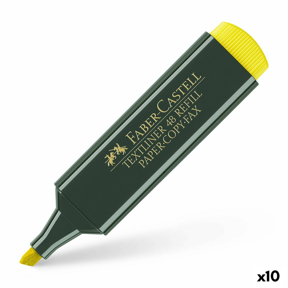 Marcador Fuorescente Faber-Castell TEXTLINER 48 Amarelo (10 Unidades)