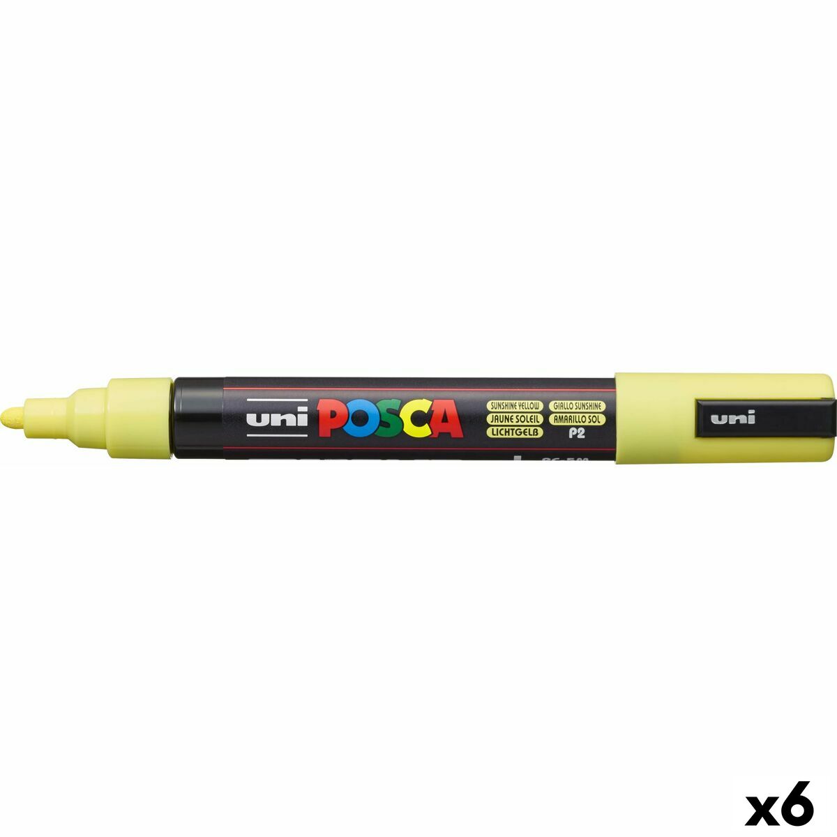 Marcador POSCA PC-5M Amarelo (6 Unidades)