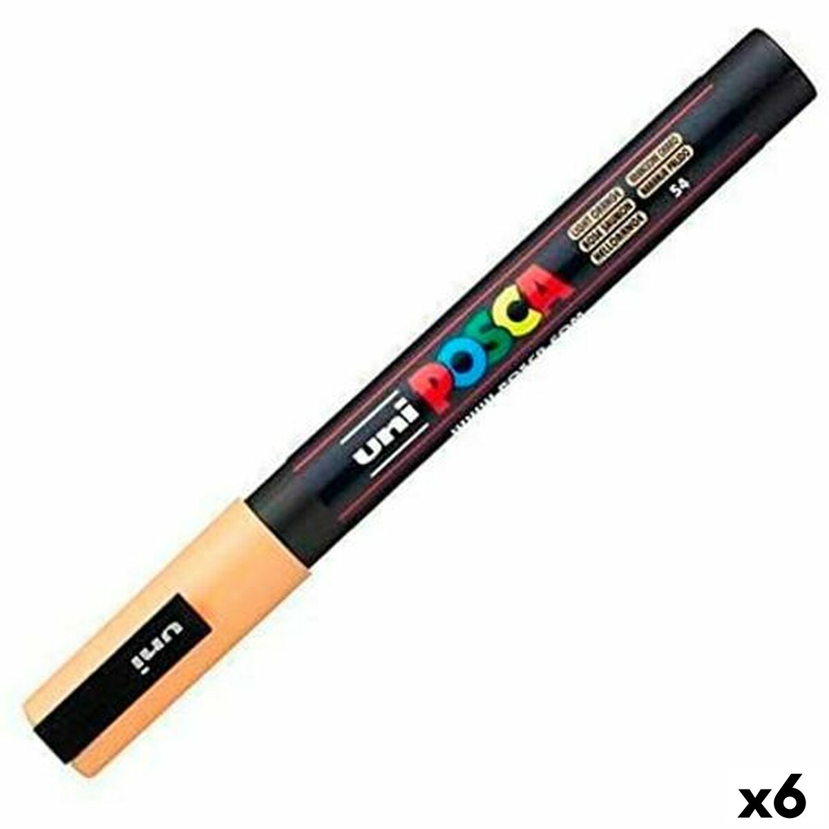 Marcador POSCA PC-3M Laranja claro (6 Unidades)