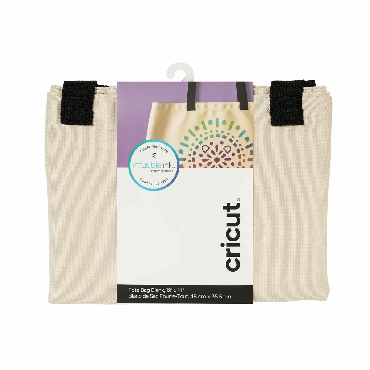 Mala de Compras Cricut Tote Bag Preto Bege