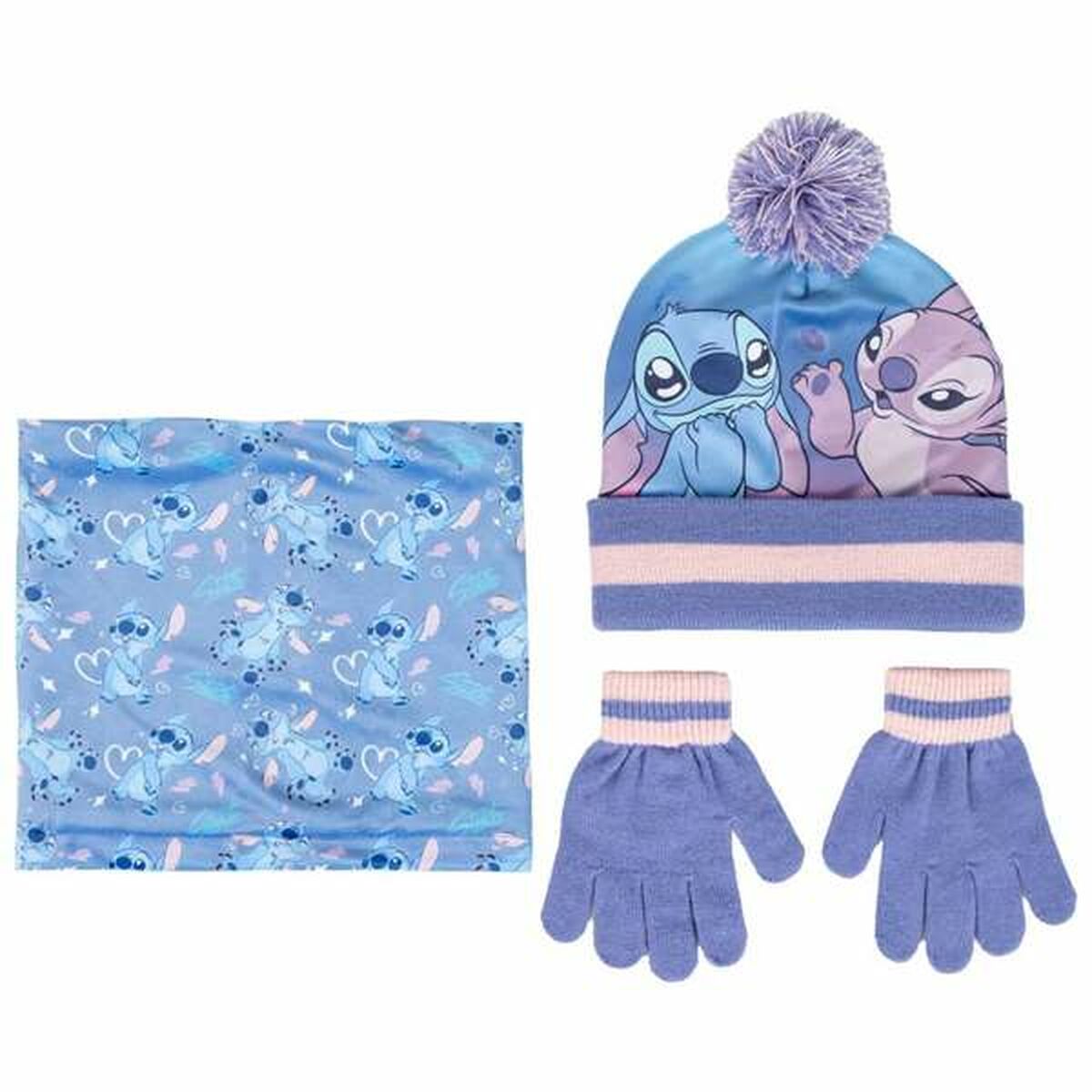 Gorro, Cachecol e Luvas Stitch 2-8 Anos