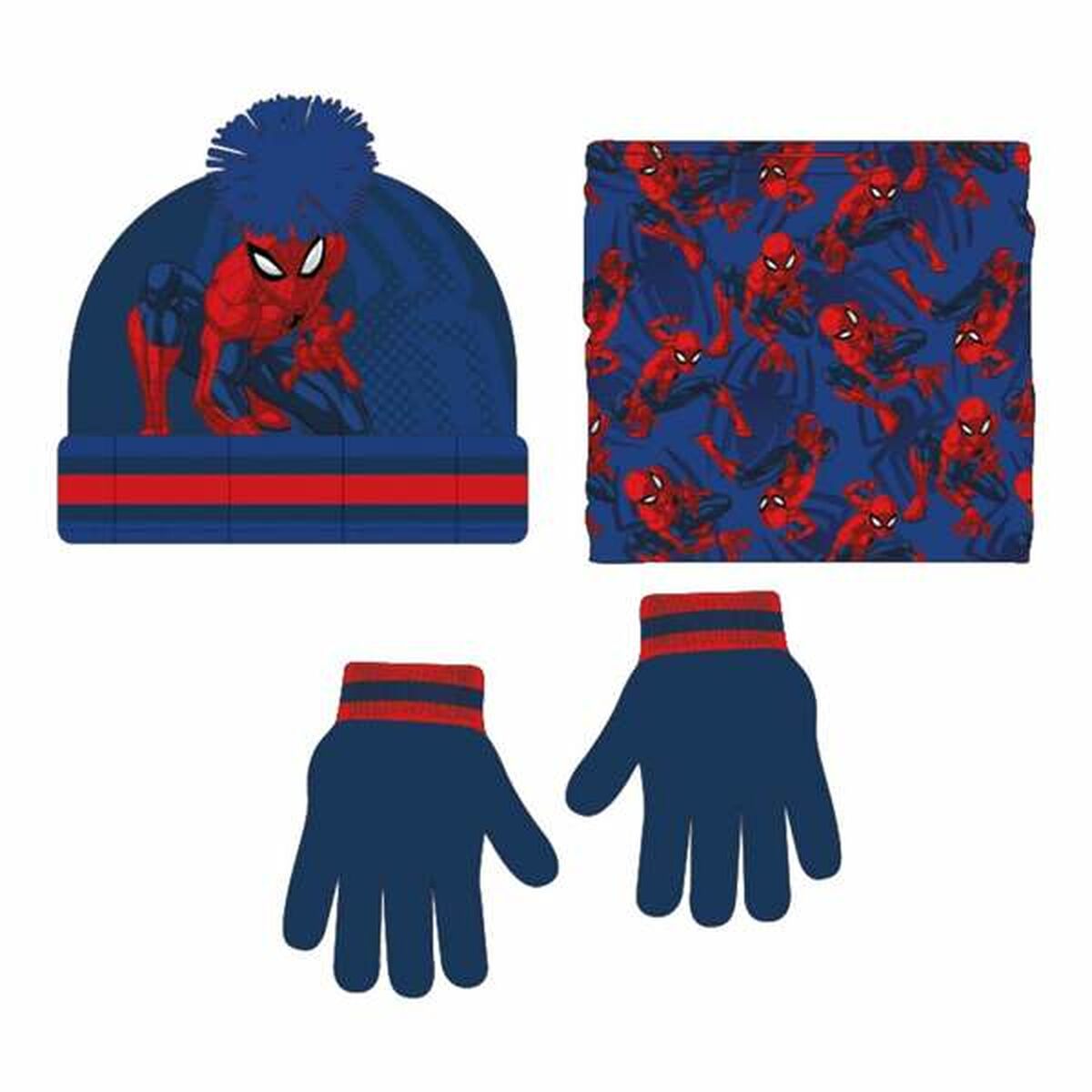 Gorro, Cachecol e Luvas Spider-Man 2-8 Anos