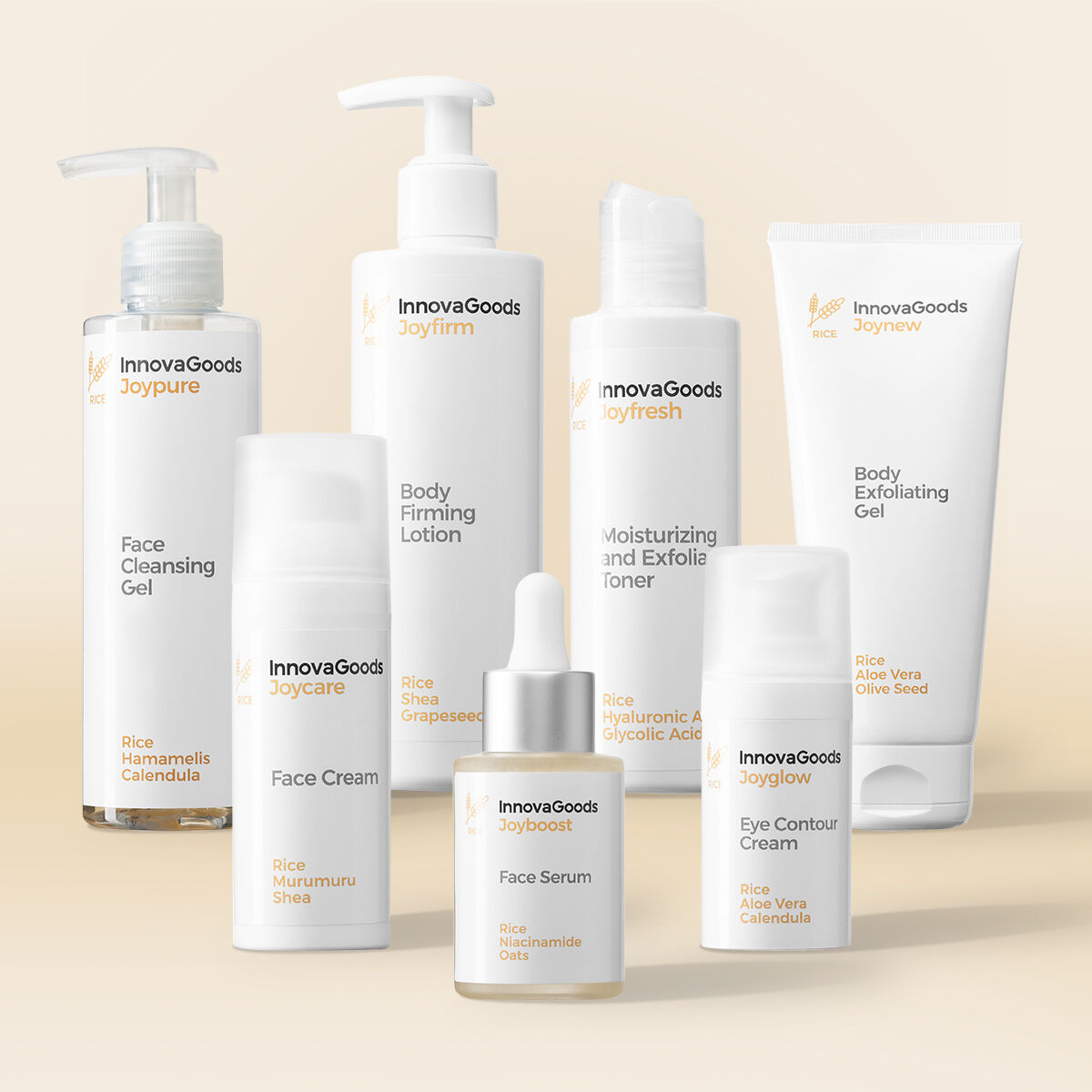 Pack de Rotina Facial e Corporal Rice InnovaGoods