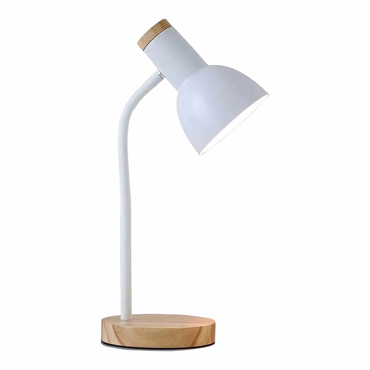 Lâmpada de secretária EDM 32015 Branco Natural Madeira Aço 40 W 12 x 17 x 45 cm