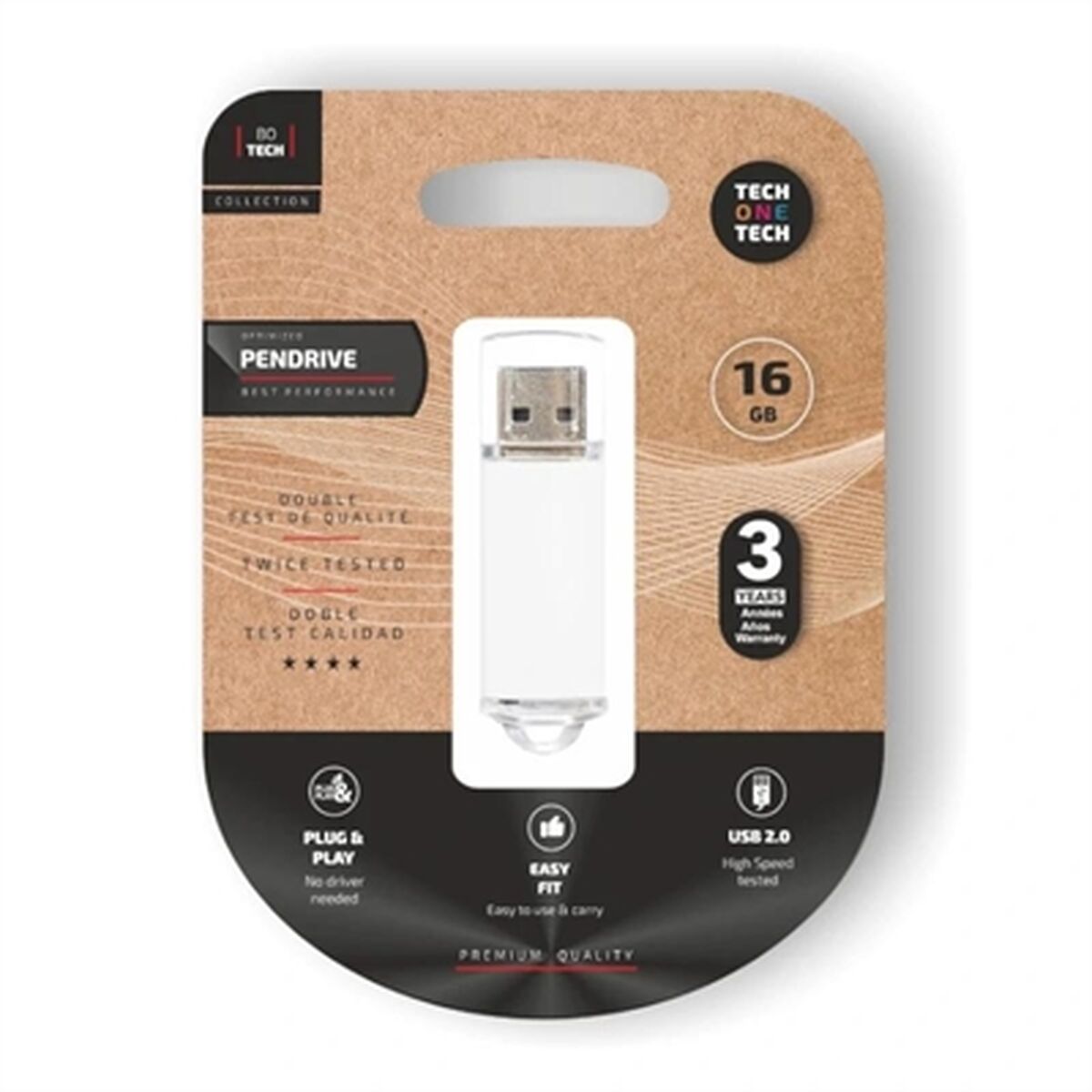 Memória USB Tech One Tech Basic Branco 16