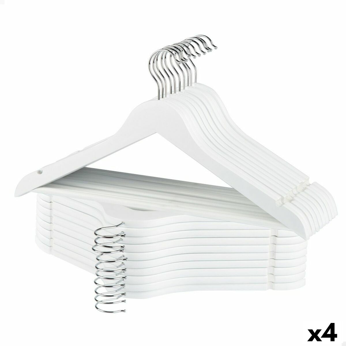 Conjunto de Cabides Max Home Branco Madeira Aço 44,5 x 23 x 1 cm 20 Peças (4 Unidades)