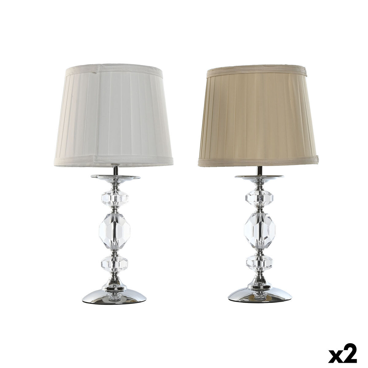 Lâmpada de mesa Home ESPRIT Branco Bege Metal 25 W 220 V 22 x 22 x 45 cm (2 Unidades)