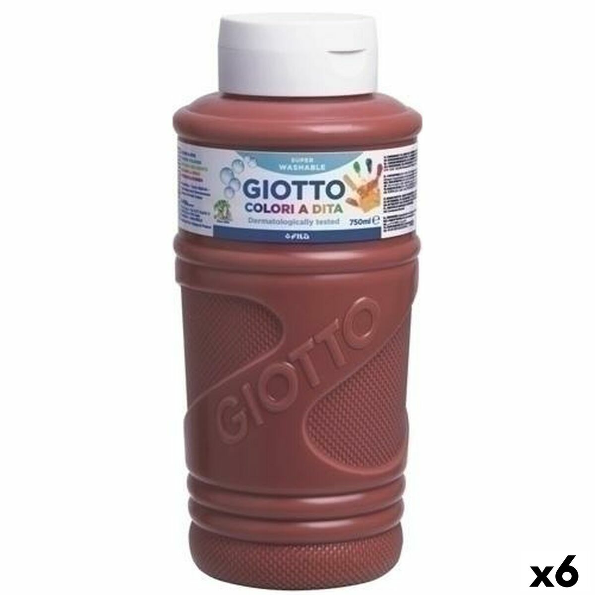 Pintura de Dedos Giotto Castanho 750 ml (6 Unidades)