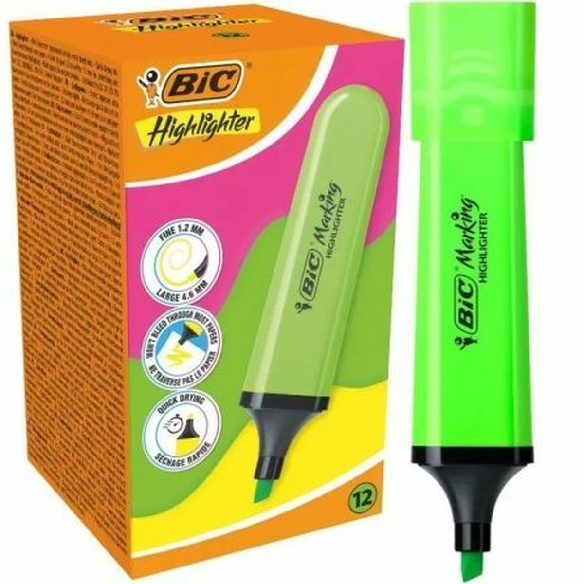 Conjunto de Marcadores Fluorescentes Bic 517964 Verde