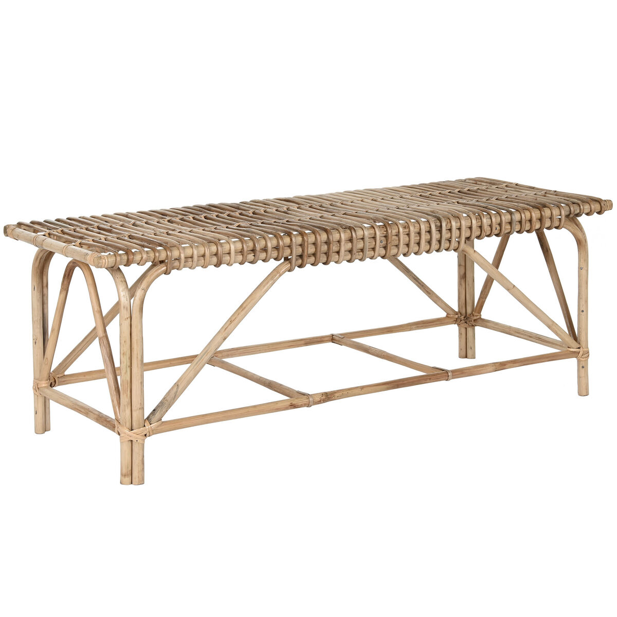 Banqueta Home ESPRIT Natural vime 130 X 46 X 47 cm
