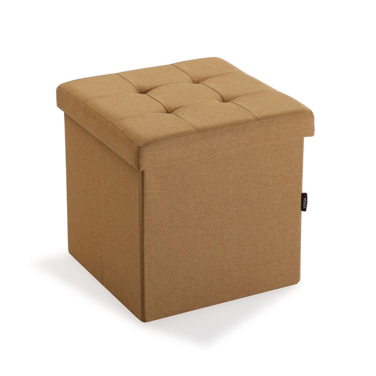 Baú desmontável Versa Mostarda Madeira MDF 38 x 37,5 x 38 cm