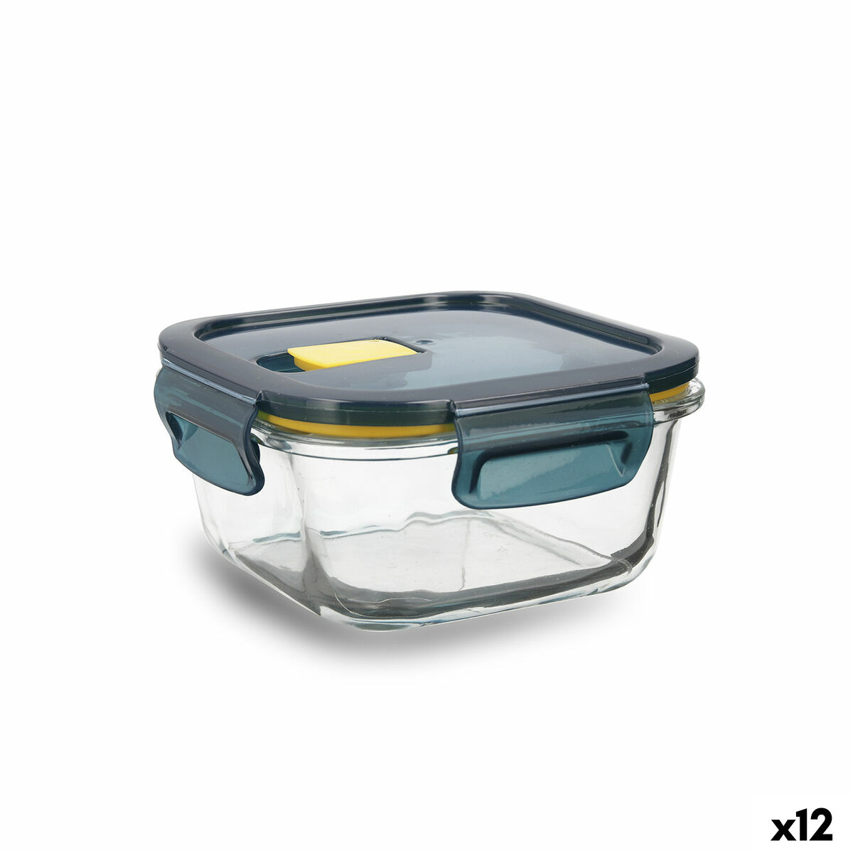 Lancheira Hermética Quid Astral Azul Vidro 520 ml 13,6 x 13,6 x 7 cm (12 Unidades)