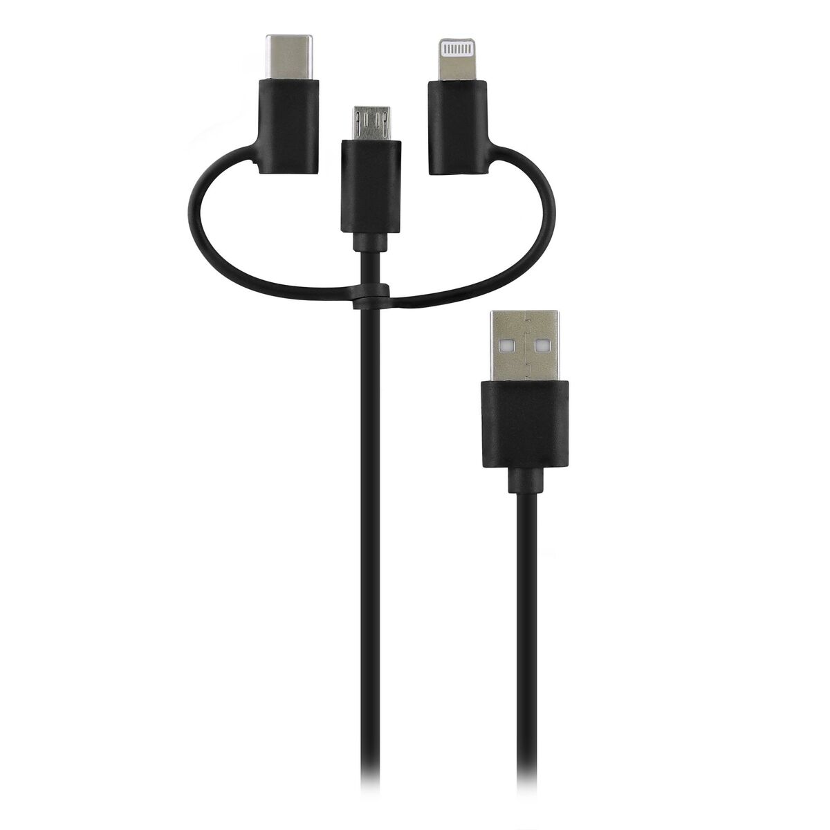 Cabo USB para Micro USB, USB-C e Lightning T'NB Way Preto 1 m