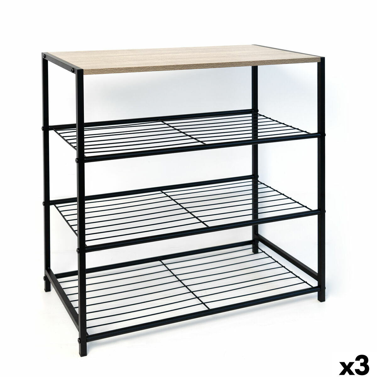 Estantes Vinthera Moa Metal Madeira MDF 60 x 30 x 63,5 cm (3 Unidades)