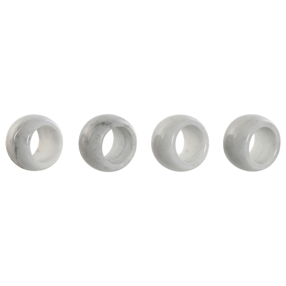 Porta-guardanapos Home ESPRIT Branco Mármore 4,8 x 4,8 x 3,3 cm 4 Peças