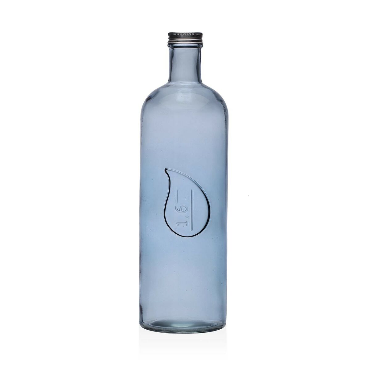 Garrafa de água Versa Azul Vidro Alumínio 1,6 L 9,8 x 32,5 x 9,8 cm