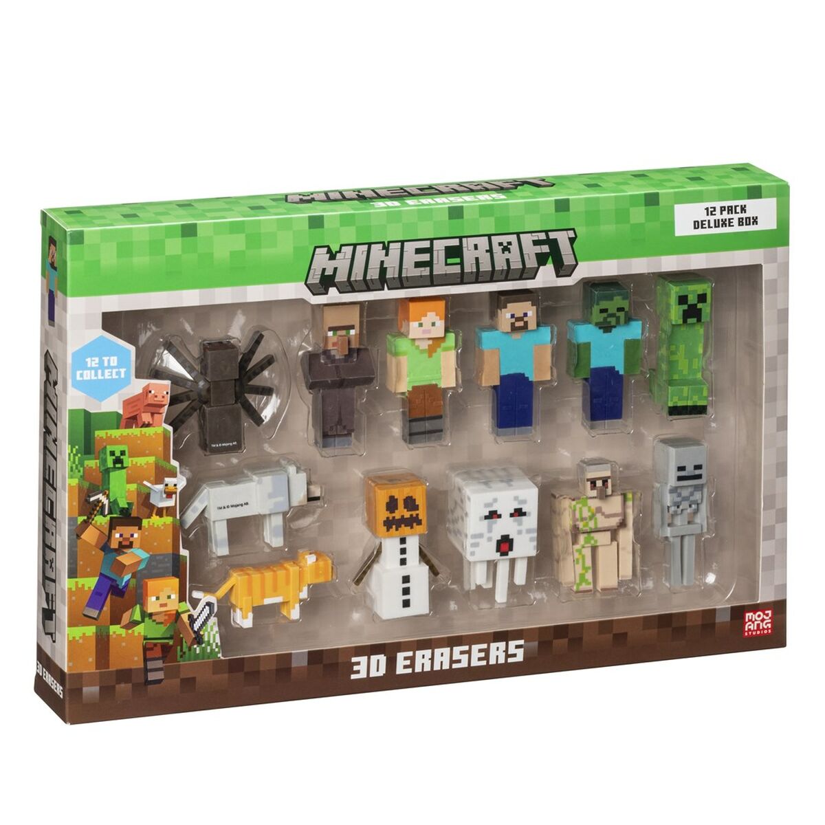 Conjunto de borrachas 3D Minecraft MC4080 12 Peças