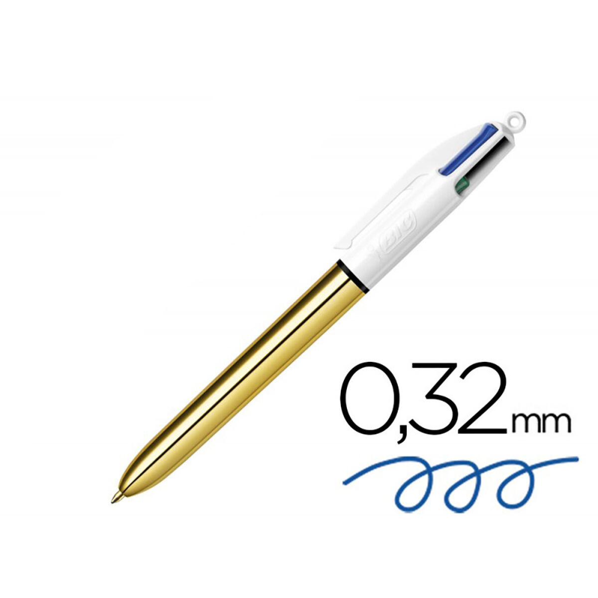 Caneta Bic Dourado Azul Preto Vermelho Verde